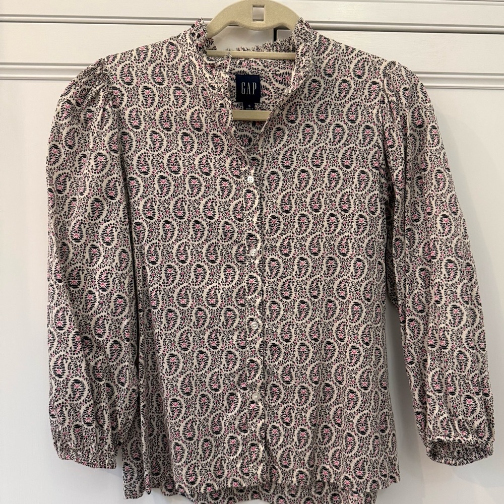 Gap Puff Sleeve Ditsy Floral Blouse
